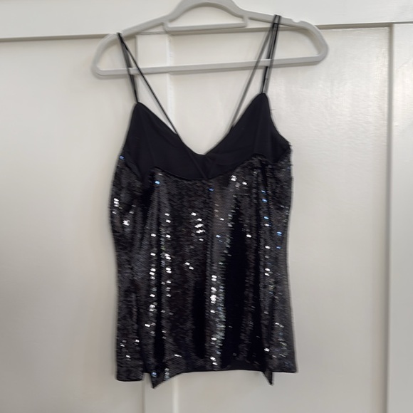 H & M Black Sequin Tank Sz S - Picture 2 of 4